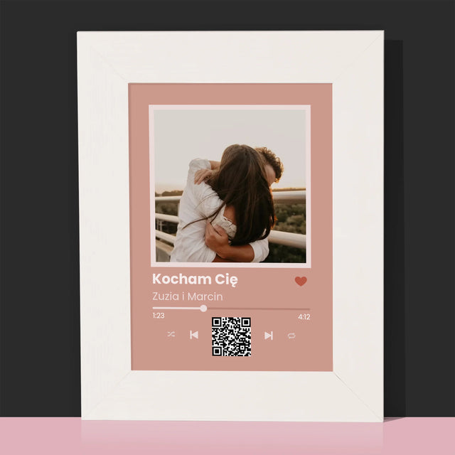 Zdjęcie i Podpis: Twoja Piosenka z Kodem - Ramka Na Zdjęcie