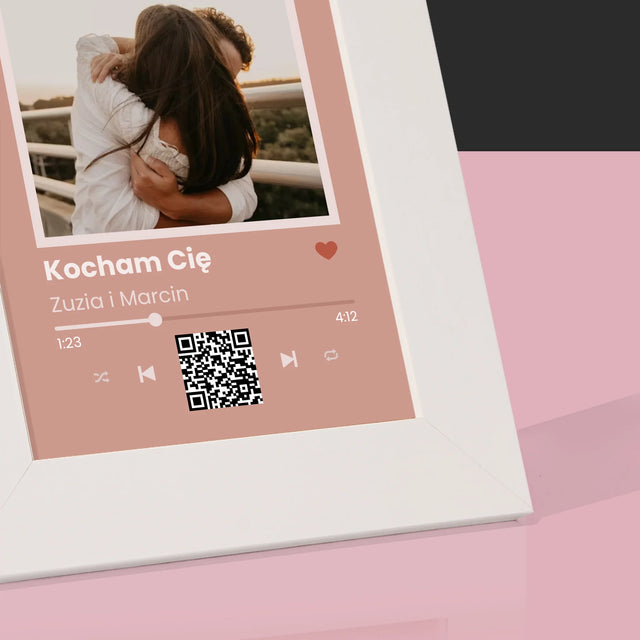 Zdjęcie i Podpis: Twoja Piosenka z Kodem - Ramka Na Zdjęcie