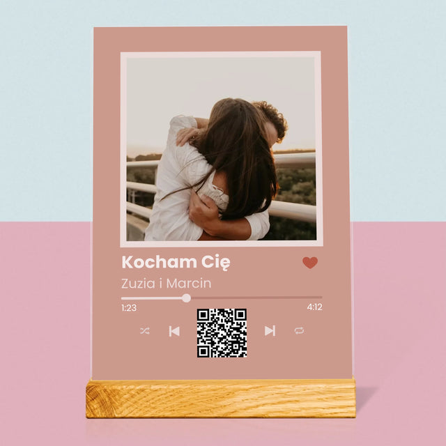 Zdjęcie i Podpis: Twoja Piosenka z Kodem - Wydruk Na Szkle Akrylowym