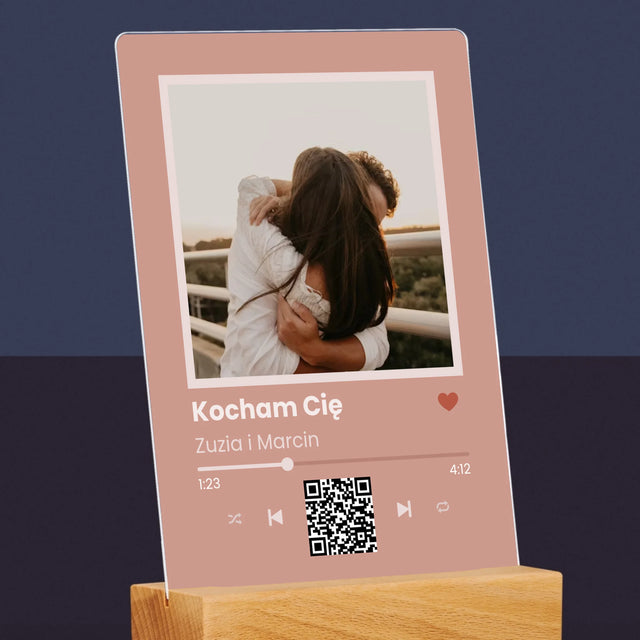 Zdjęcie i Podpis: Twoja Piosenka z Kodem - Wydruk Na Szkle Akrylowym