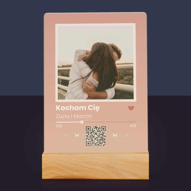 Zdjęcie i Podpis: Twoja Piosenka z Kodem - Wydruk Na Szkle Akrylowym
