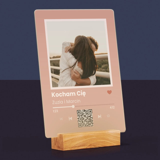 Zdjęcie i Podpis: Twoja Piosenka z Kodem - Wydruk Na Szkle Akrylowym