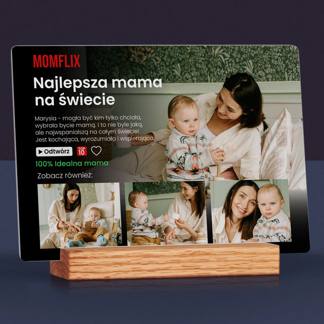 Fotokolaż: Personalizowany Plakat Netflix Dla Mamy - Wydruk Na Szkle Akrylowym