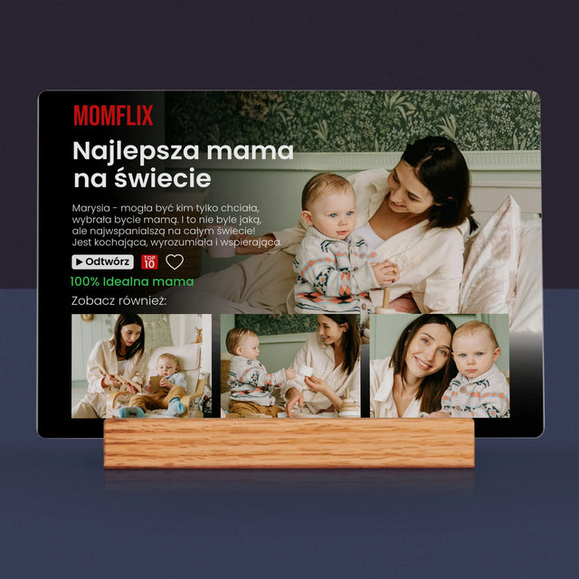 Fotokolaż: Personalizowany Plakat Netflix Dla Mamy - Wydruk Na Szkle Akrylowym