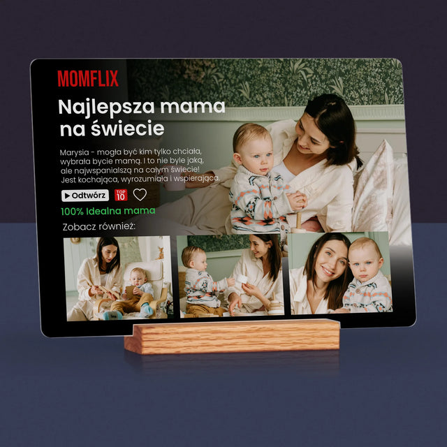 Fotokolaż: Personalizowany Plakat Netflix Dla Mamy - Wydruk Na Szkle Akrylowym