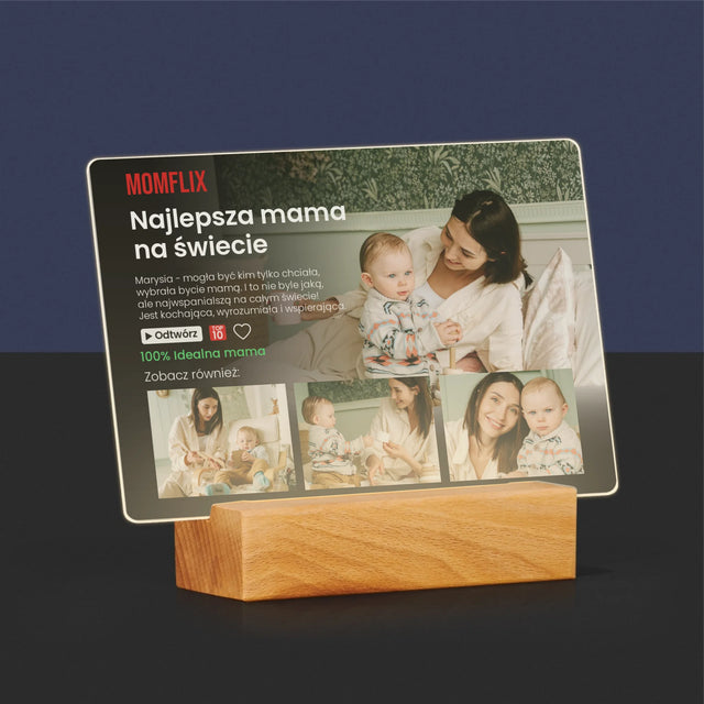 Fotokolaż: Personalizowany Plakat Netflix Dla Mamy - Wydruk Na Szkle Akrylowym