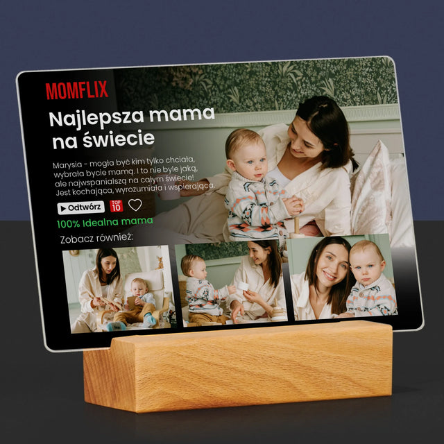 Fotokolaż: Personalizowany Plakat Netflix Dla Mamy - Wydruk Na Szkle Akrylowym