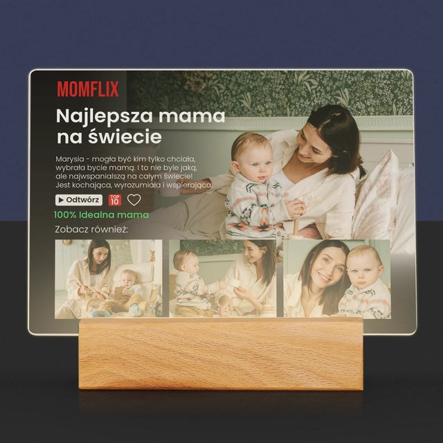 Fotokolaż: Personalizowany Plakat Netflix Dla Mamy - Wydruk Na Szkle Akrylowym