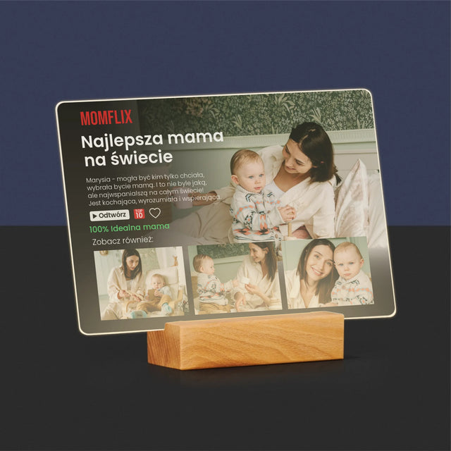 Fotokolaż: Personalizowany Plakat Netflix Dla Mamy - Wydruk Na Szkle Akrylowym