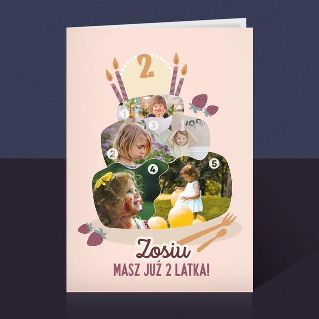 Kształt Ze Zdjęć: Urodzinowy Tort - Kartka z Życzeniami