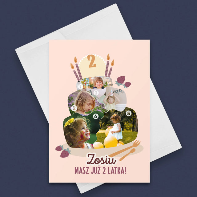 Kształt Ze Zdjęć: Urodzinowy Tort - Kartka z Życzeniami