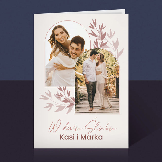 Fotokolaż: W Dniu Ślubu - Kartka z Życzeniami