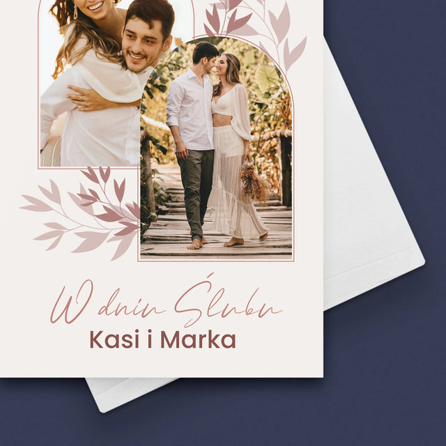 Fotokolaż: W Dniu Ślubu - Kartka z Życzeniami