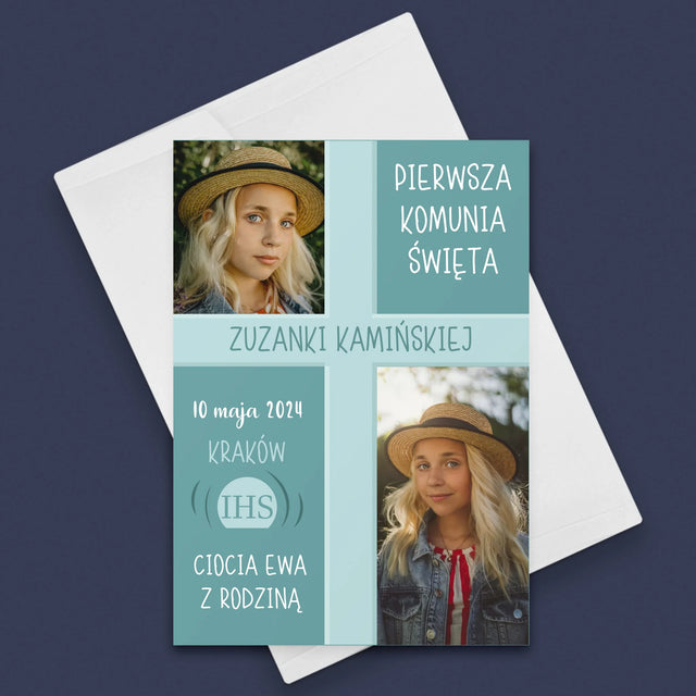Fotokolaż: Pierwsza Komunia - Kartka z Życzeniami