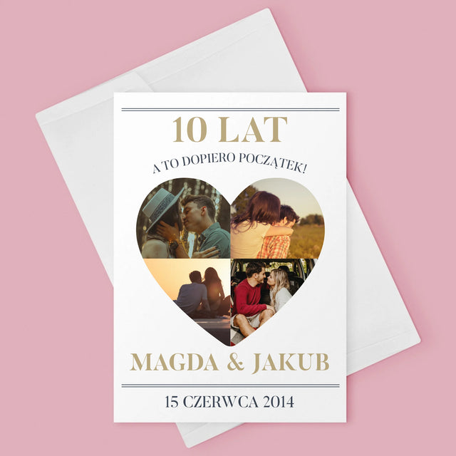 Kształt Ze Zdjęć: Rocznica Serce - Kartka Z Życzeniami