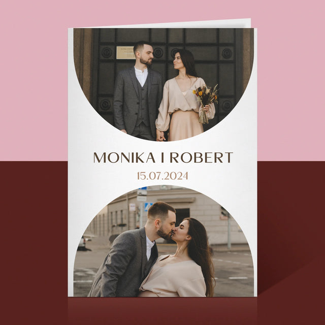 Fotokolaż: Data Ślubu - Kartka z Życzeniami