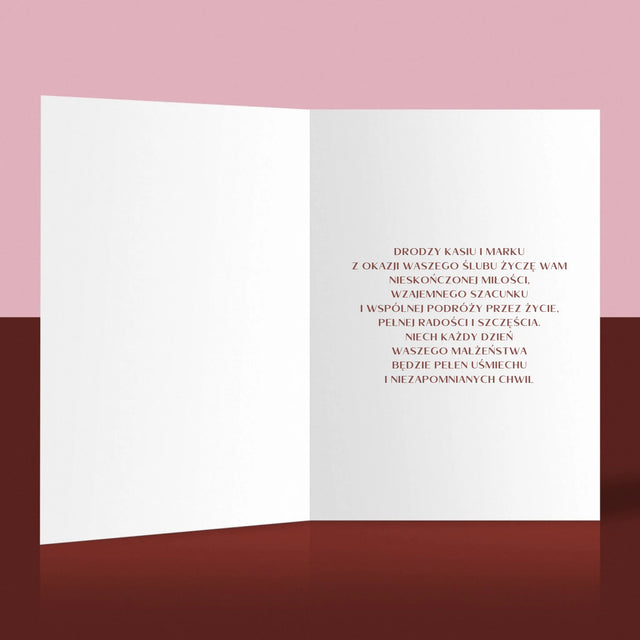 Fotokolaż: Data Ślubu - Kartka z Życzeniami