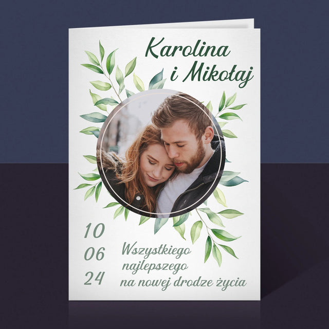 Zdjęcie i Podpis: Ślubne Listki - Kartka z Życzeniami