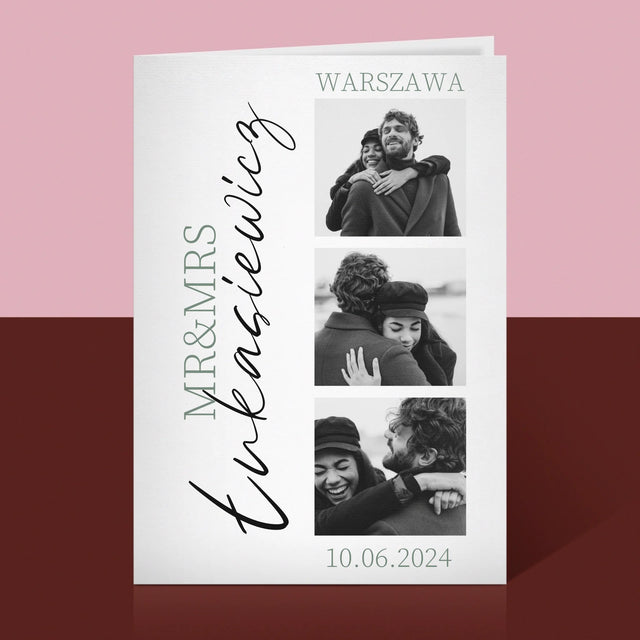 Fotokolaż: Mr&Mrs Ślubne - Kartka z Życzeniami