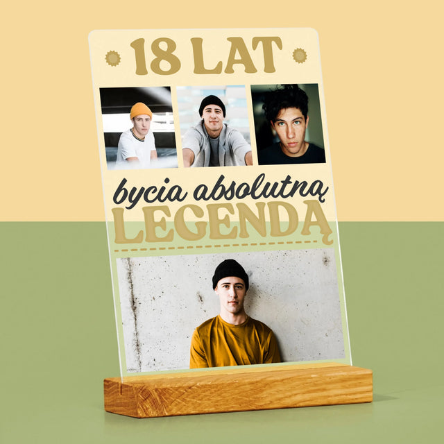 Fotokolaż: 18 Lat Bycia Legendą - Wydruk Na Szkle Akrylowym