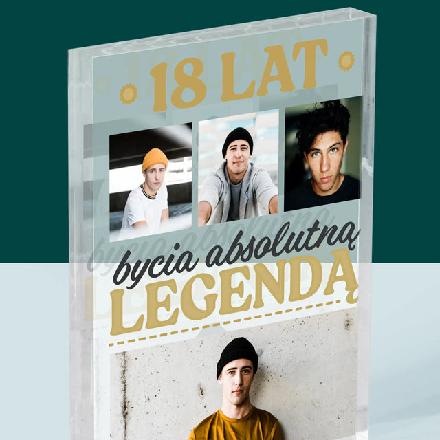 Fotokolaż: 18 Lat Bycia Legendą - Blok Akrylowy