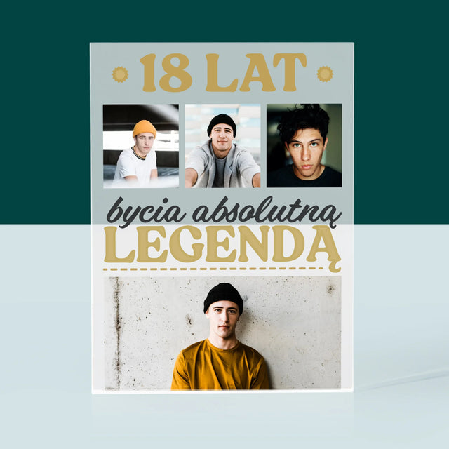 Fotokolaż: 18 Lat Bycia Legendą - Blok Akrylowy