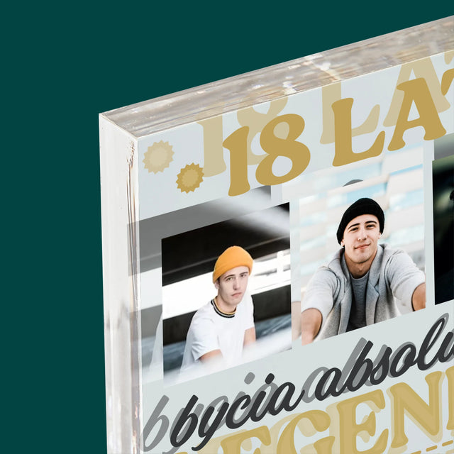 Fotokolaż: 18 Lat Bycia Legendą - Blok Akrylowy