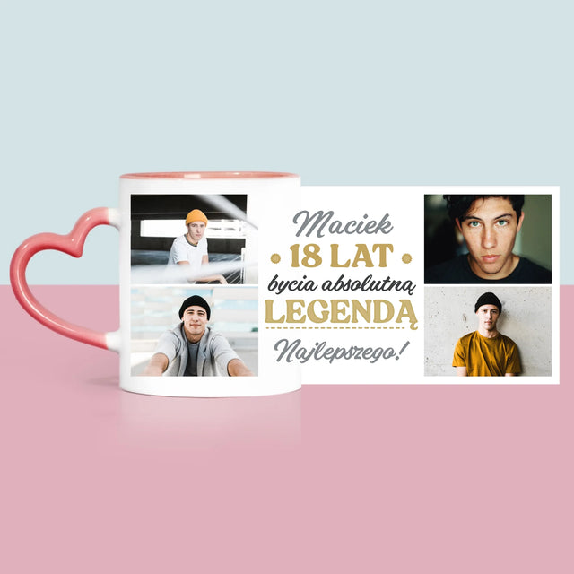Fotokolaż: 18 Lat Bycia Legendą - Kubek z Nadrukiem