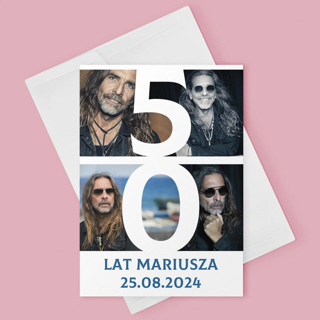Fotokolaż: 50 Lat Cyfra Zdjęcia - Kartka Z Życzeniami