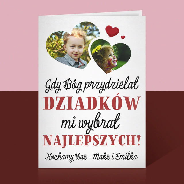 Fotokolaż: Gdy Bóg Przydzielał Dziadków - Kartka z Życzeniami