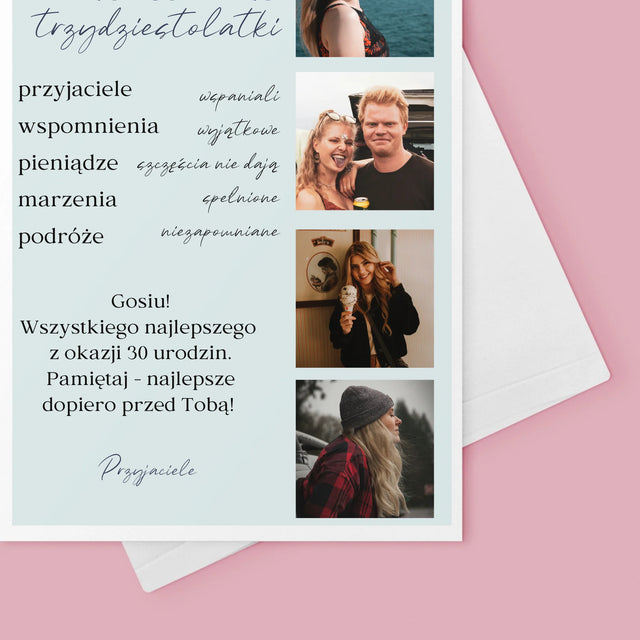 Fotokolaż: Świadectwo Wzorowej Trzydziestolatki - Kartka z Życzeniami