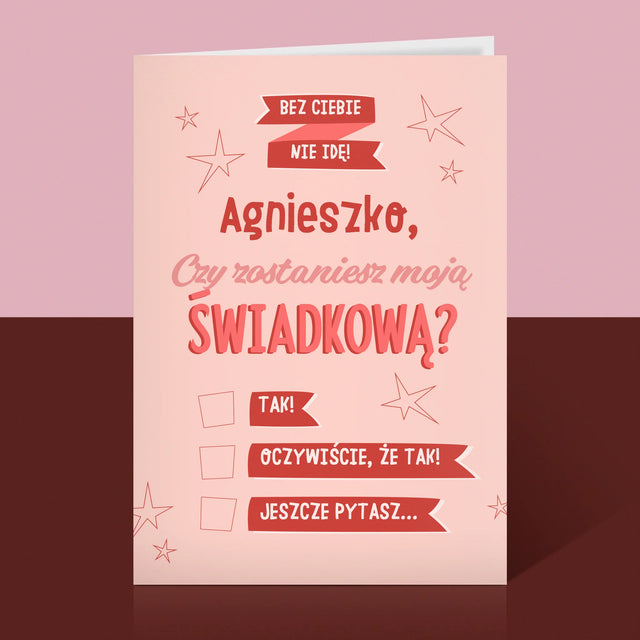 Imię i Podpis: Bez Ciebie Nie Idę - Kartka z Życzeniami