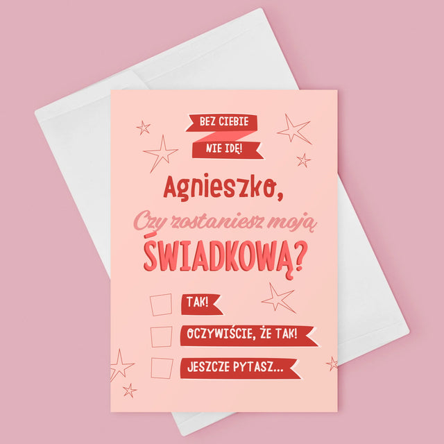 Imię i Podpis: Bez Ciebie Nie Idę - Kartka z Życzeniami