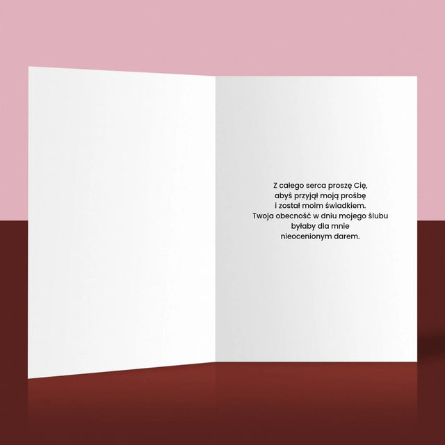 Imię i Podpis: Kogoś Mi Brakuje Świadek - Kartka z Życzeniami