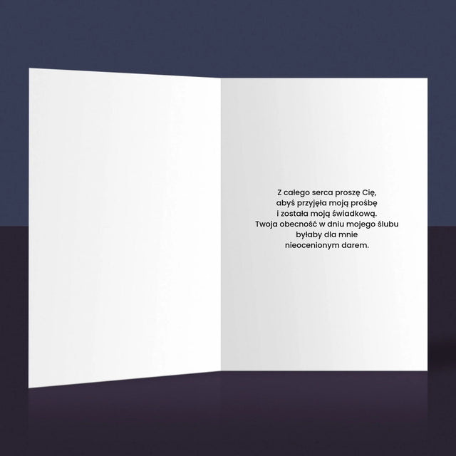 Imię i Podpis: Kogoś Mi Brakuje Świadkowa - Kartka z Życzeniami