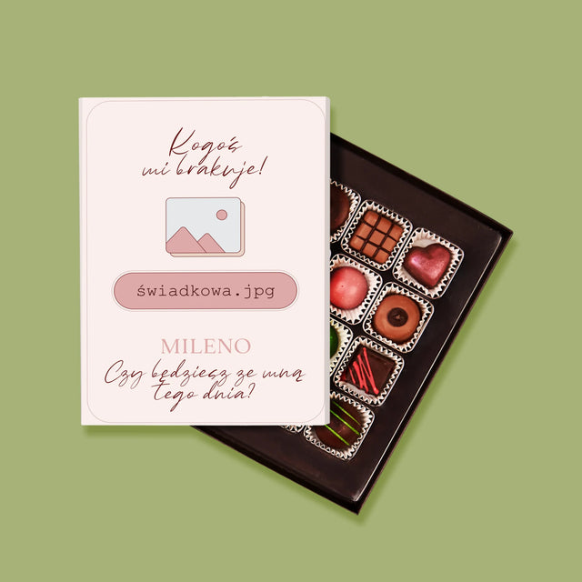 Imię i Podpis: Kogoś Mi Brakuje Świadkowa - Personalizowane Praliny