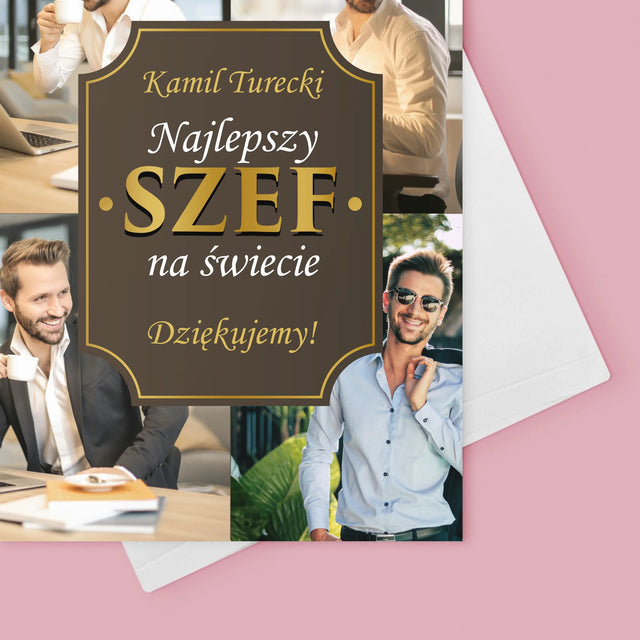 Fotokolaż: Najlepszy Szef Na Świecie - Kartka z Życzeniami