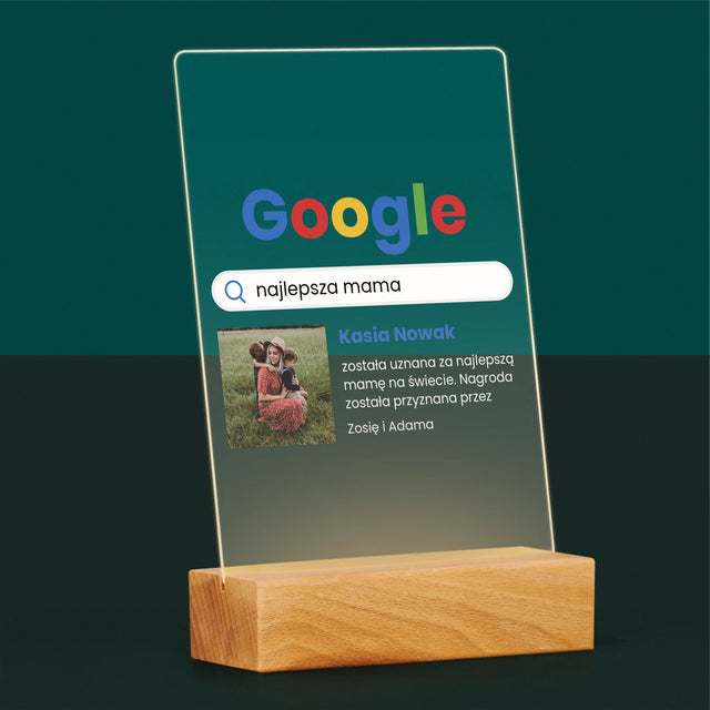 Zdjęcie I Podpis: Najlepsza Mama Wynik Google - Wydruk Na Szkle Akrylowym