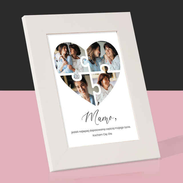 Fotokolaż: Puzzle Serce Dla Mamy - Ramka Na Zdjęcie
