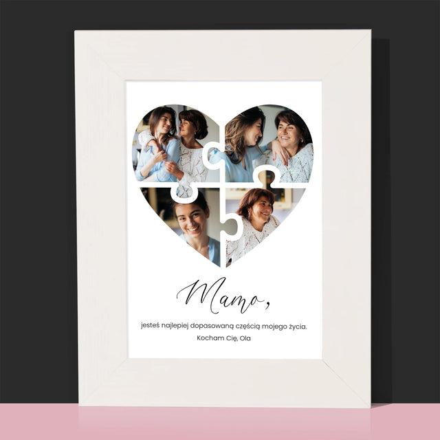 Fotokolaż: Puzzle Serce Dla Mamy - Ramka Na Zdjęcie