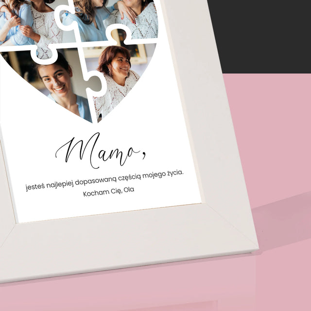 Fotokolaż: Puzzle Serce Dla Mamy - Ramka Na Zdjęcie