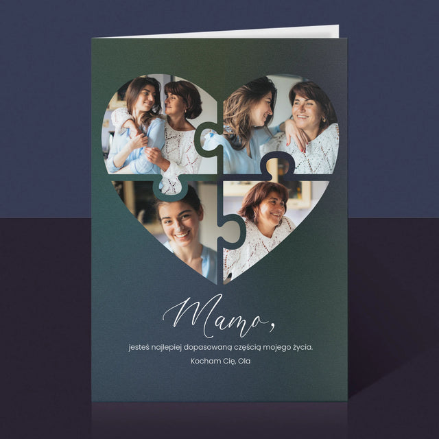 Fotokolaż: Puzzle Serce Dla Mamy - Kartka z Życzeniami
