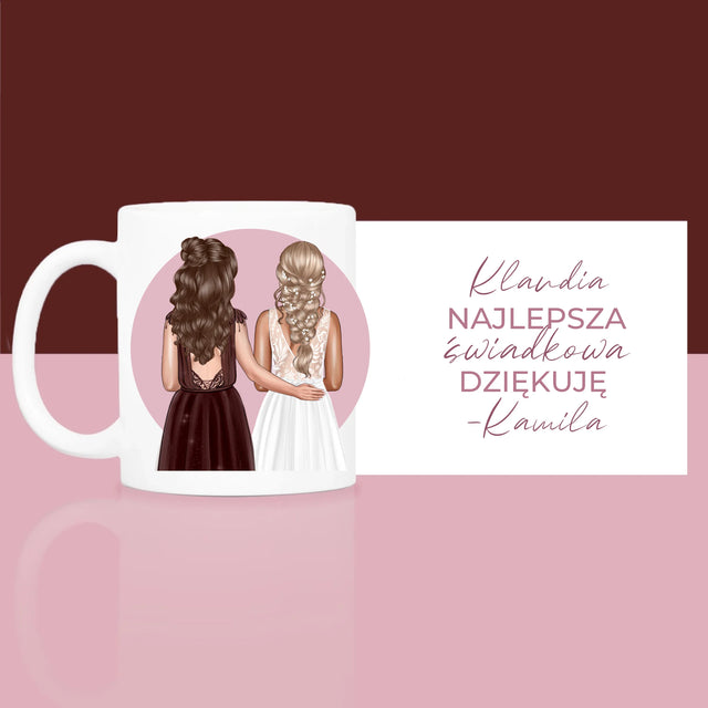 Kreator Postaci: Najlepsza Świadkowa - Zestaw prezentowy z kubkiem i satynową opaską