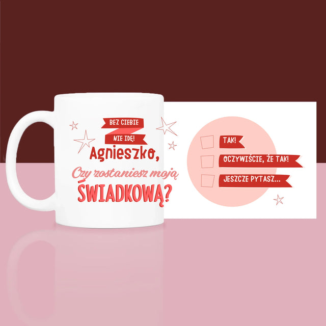 Imię i Podpis: Bez Ciebie Nie Idę - Zestaw prezentowy z kubkiem i satynową opaską