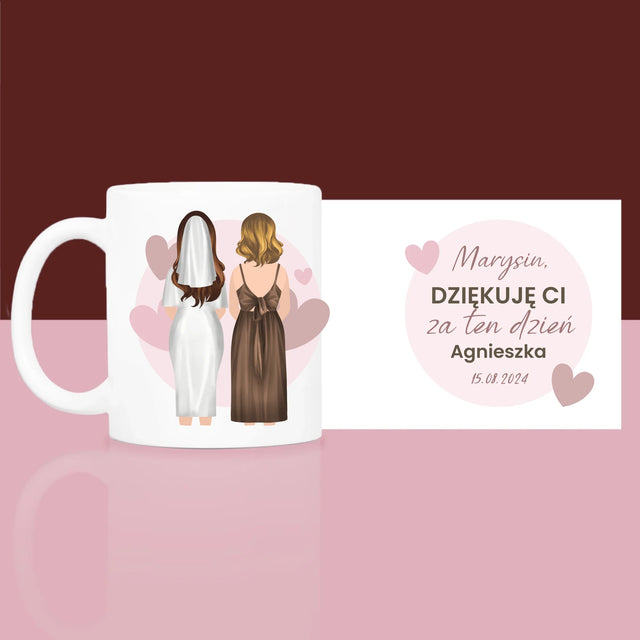 Kreator Postaci: Świadkowa - Zestaw prezentowy z kubkiem i satynową opaską