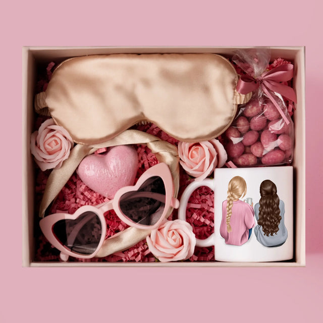 Kreator Postaci: Przyjaciółki - Zestaw prezentowy z kubkiem i satynową opaską