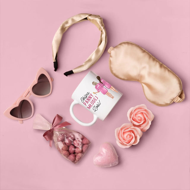 Kreator Postaci: Ekipa Panny Młodej - Zestaw prezentowy z kubkiem i satynową opaską