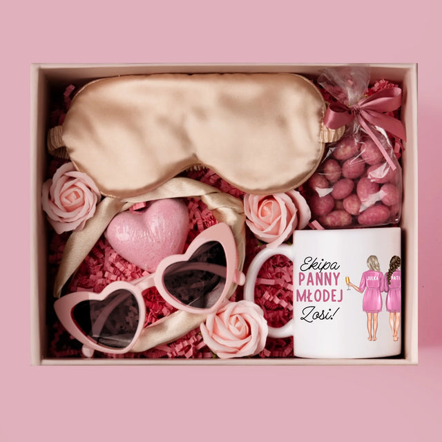 Kreator Postaci: Ekipa Panny Młodej - Zestaw prezentowy z kubkiem i satynową opaską