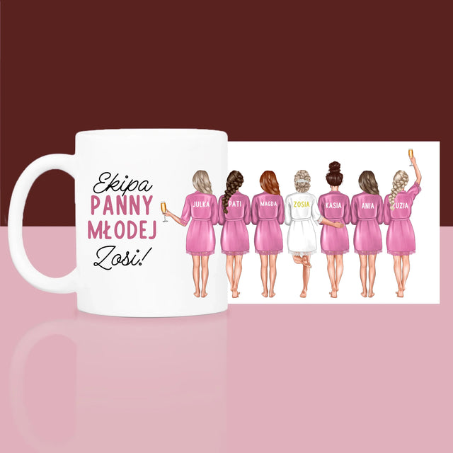 Kreator Postaci: Ekipa Panny Młodej - Zestaw prezentowy z kubkiem i satynową opaską