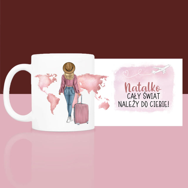 Kreator Postaci: Podróżniczka - Zestaw prezentowy z kubkiem i satynową opaską